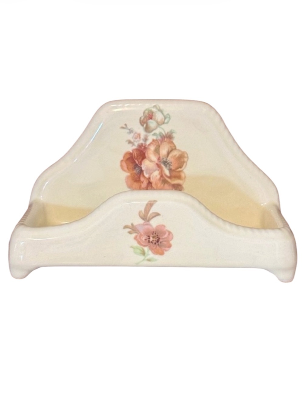 Vintage Floral Ceramic Soap Dish Holder Athena California Bathroom Decor